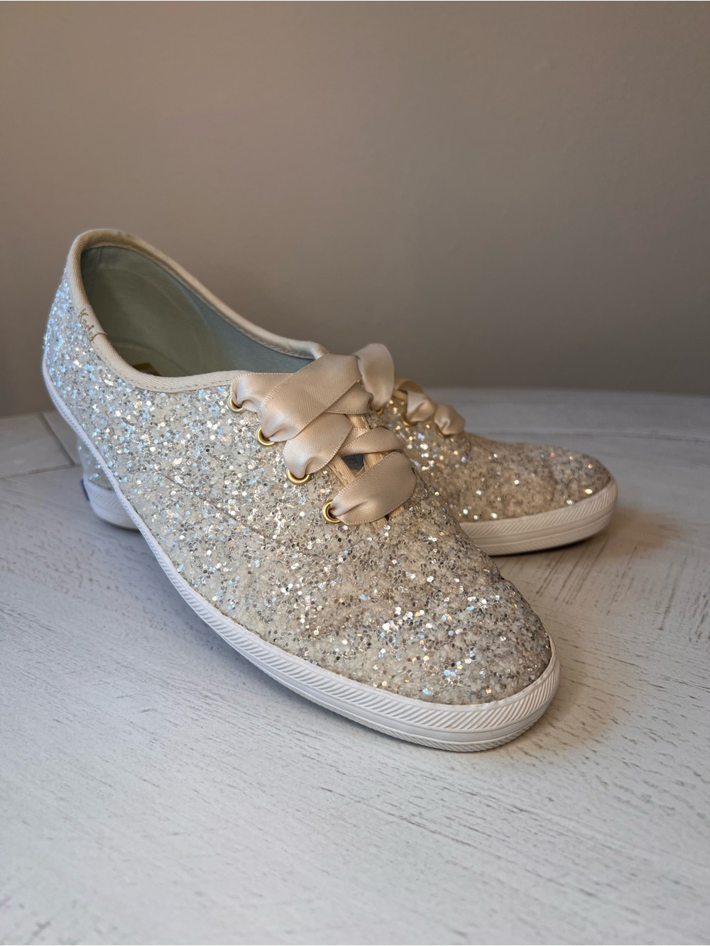 Keds x Kate Spade New York Champion Glitter Sneakers Cream US 6.5